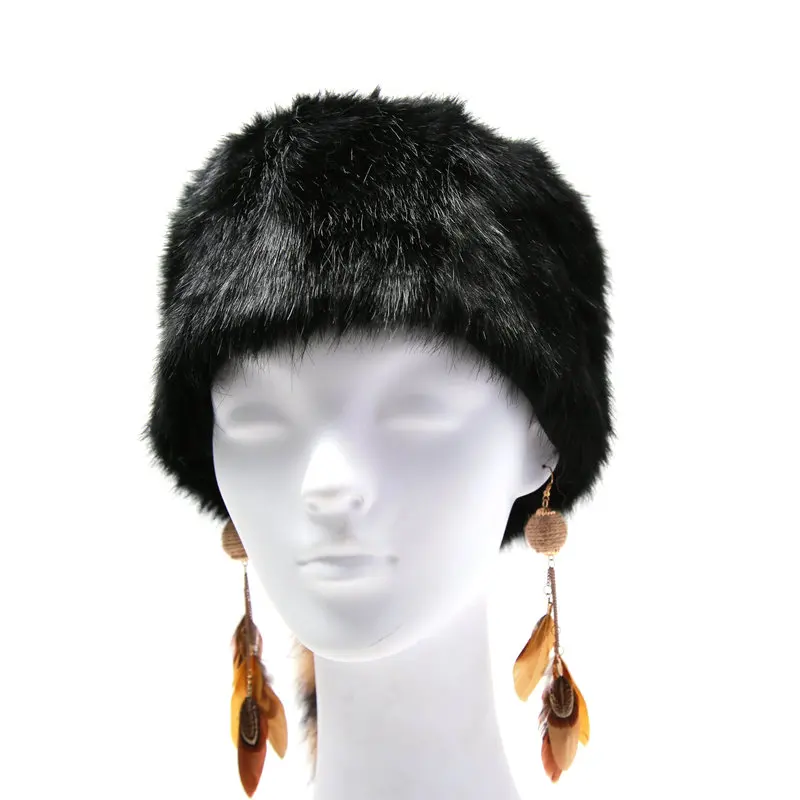 Custom Faux fur and real raccoon tail hat for men   Faux rabbit fur hat with tail