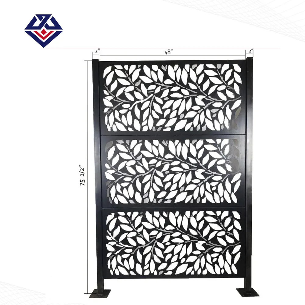 Aluminium Customized Newly Design Indoor Iron Art Pattern Laser Cut Freestand Wall Panel Perforated Metal Fence For Pool