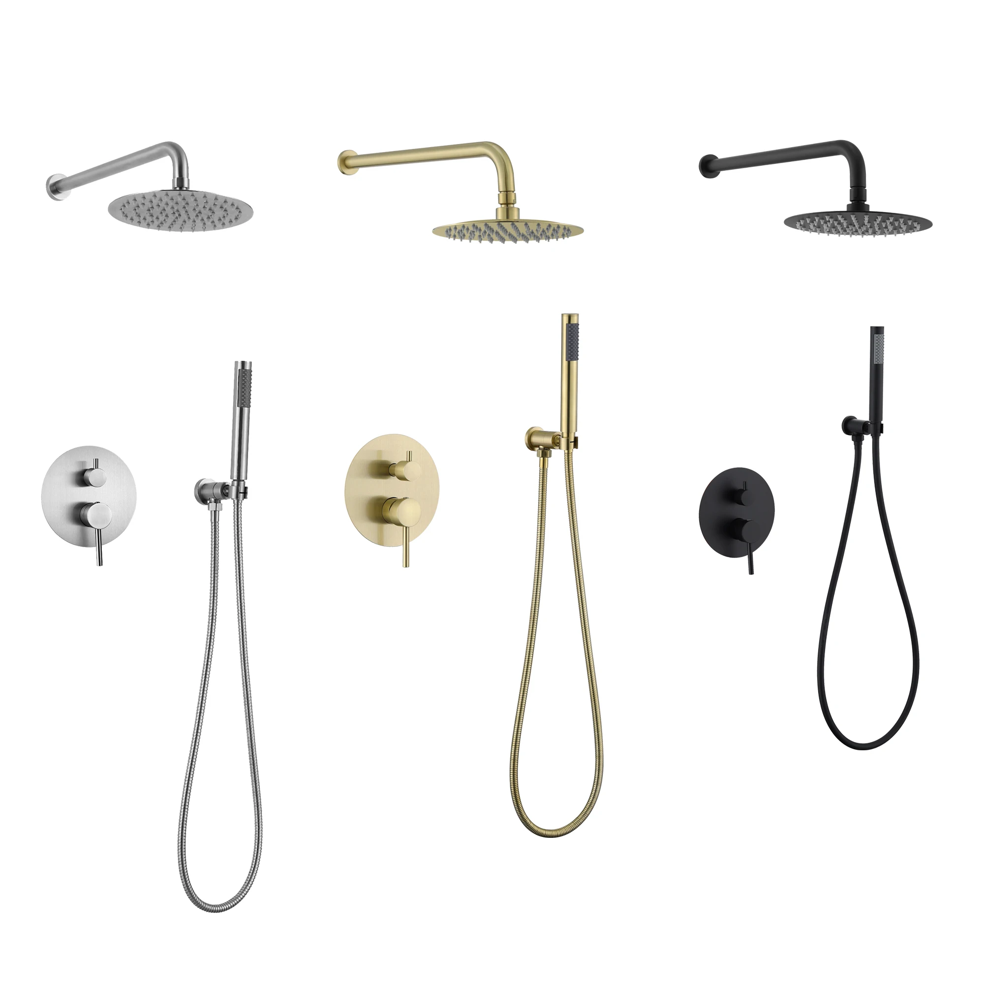 Guangdong Kaiping Professional hot sale stainless steel Rainfall Shower Head Wall Mounted Bathroom concealed Mixer Shower set