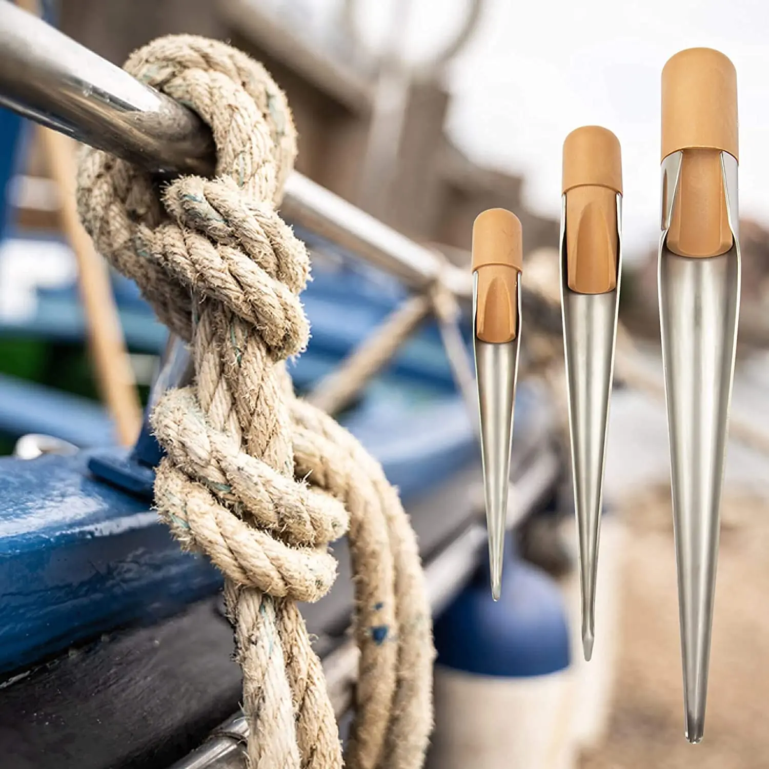 170/280/390mm Durable Stainless Steel Rope Splicing Spike with plastic Handle Universal Marine Hardware Supplies