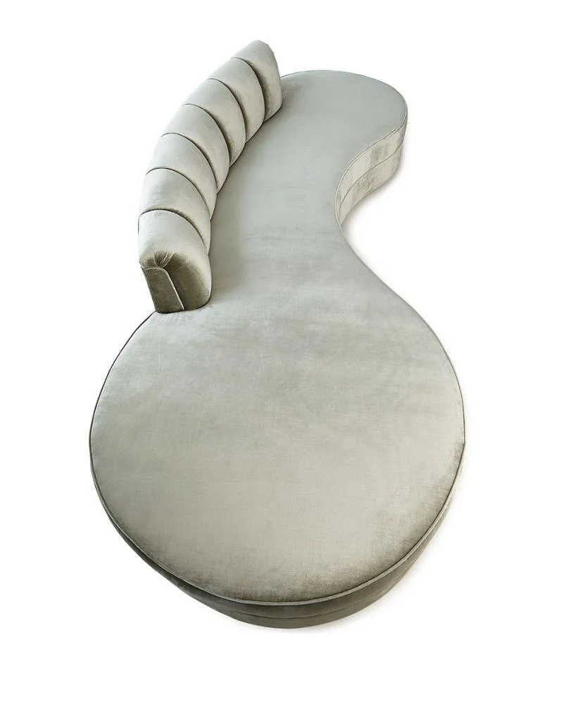 Modern design semi circle fabric living room sofa furniture half moon round velvet sectional sofas