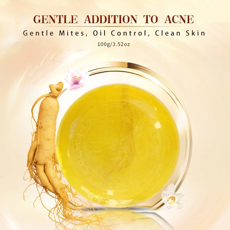 Wholesale Manufacturer Moisturizing Nourishing Sulfur Removal Mite Brighten Organic Ginseng Soap