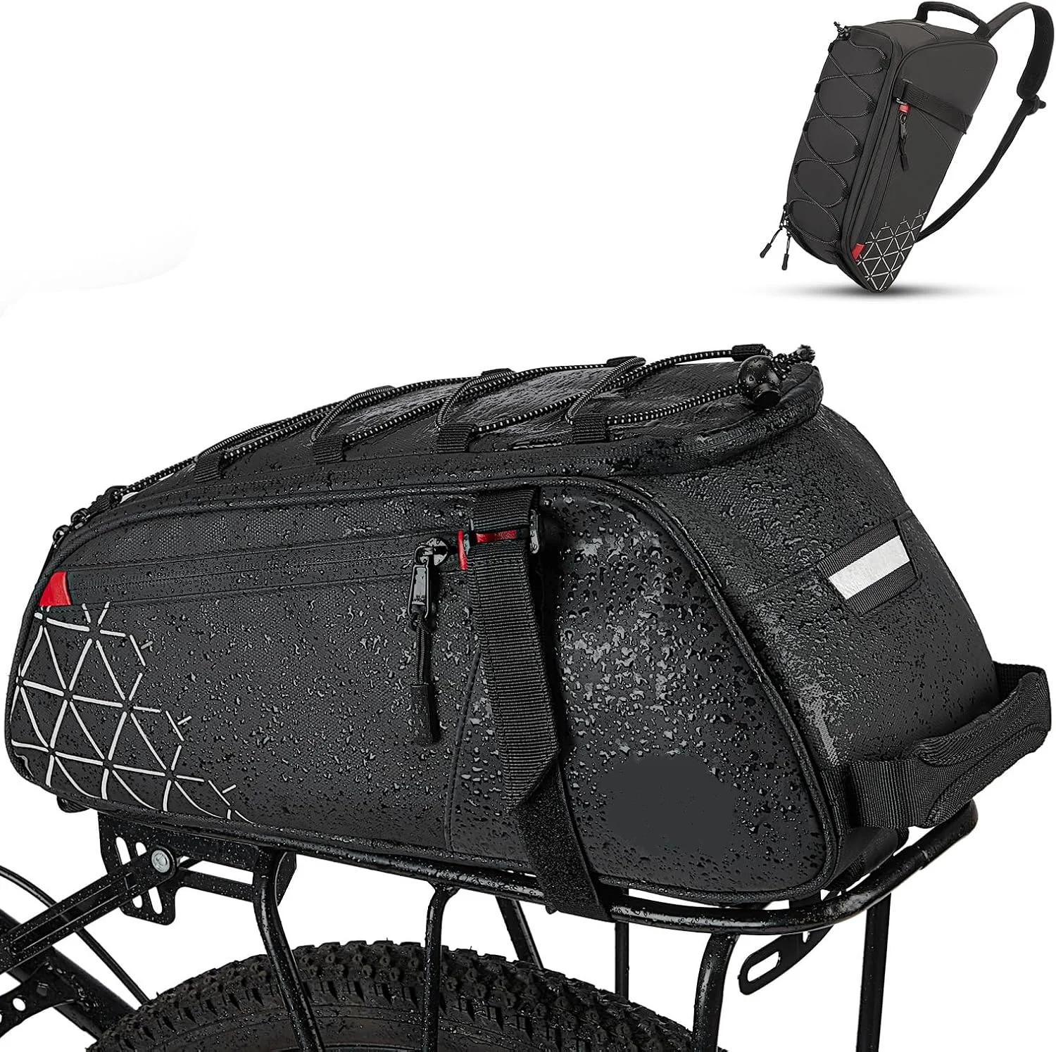 Rear Bike Rack Bag 8L PVC Waterproof Pannier For Road And Mountain Bikes For Cycling Rear Bike Rack Bag