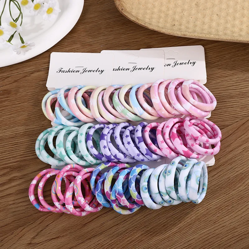 Top Quality 6pcs/set Nylon Seamless Baby Girls Rubber Bands Hair Accessories High Elastic Sweet Kids Hair Ties