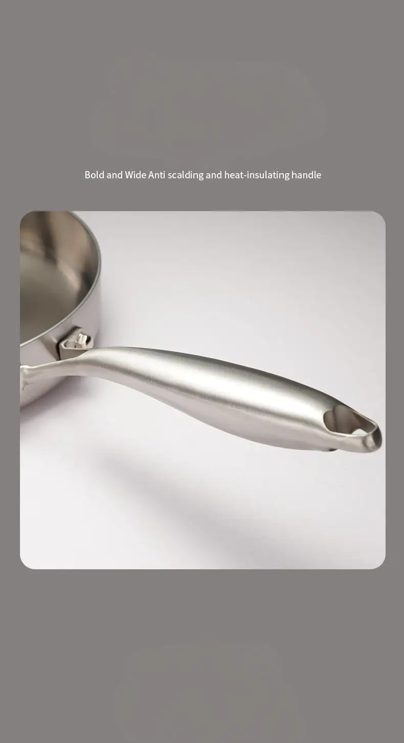 Three layer steel thickened uncoated frying pan exquisite flat bottomed small pan for household use