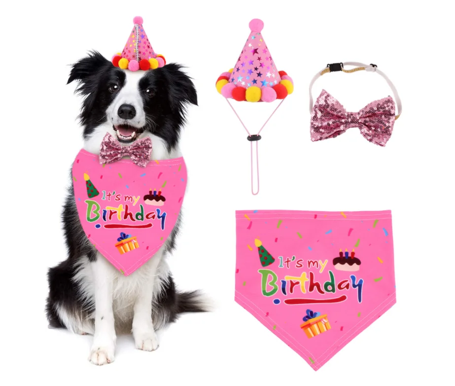
Pet Accessories Pet Party Decorations Dog Hat Dog Birthday Bandanas 