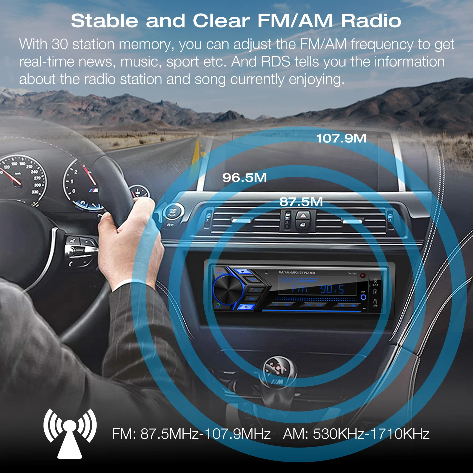 GrandNavi Автомагнитола 1 Din автомагнитола авто Mp3 Fm плеер стерео Универсальный BT музыкальный FM/AM/RDS