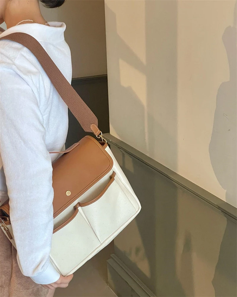 Hot Canvas Mommy Bag Satchel Large Capacity Handbags Multifunctional Messenger Chic Crossbody Casual Baby Mother Diaper
