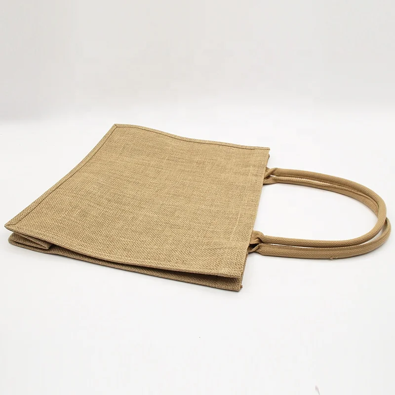 Wholesale Plain Shopper Bag Custom Printed Large Natural Eco Friendly Burlap Jute Shopping Tote Beach Bag With Logos