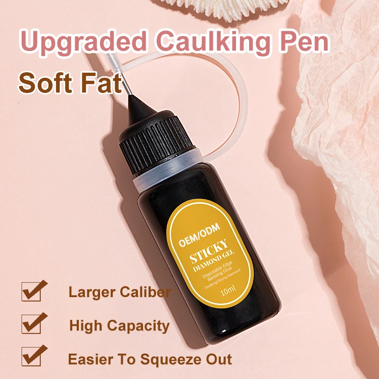 Edge Sealant Adhesive No Wash Caulk Nail Rhinestones Glue Press on Nail Glue Tips Professional False Nail Sticky Natural