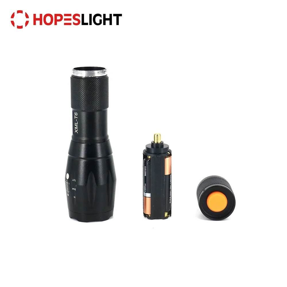 Dimmable high power rechargeable flashlight torch 18650, super bright zoom powerful torch tactical led flashlight