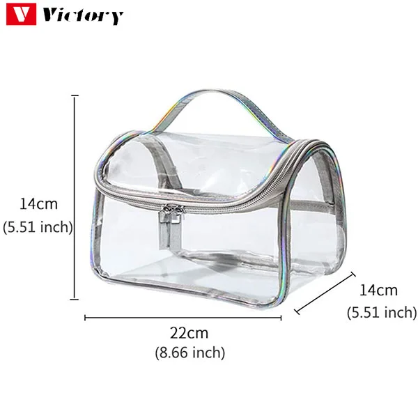 Transparent nylon makeup pouch pvc clear custom cosmetic bags pvc toilet cosmetic bag clear makeup pouch