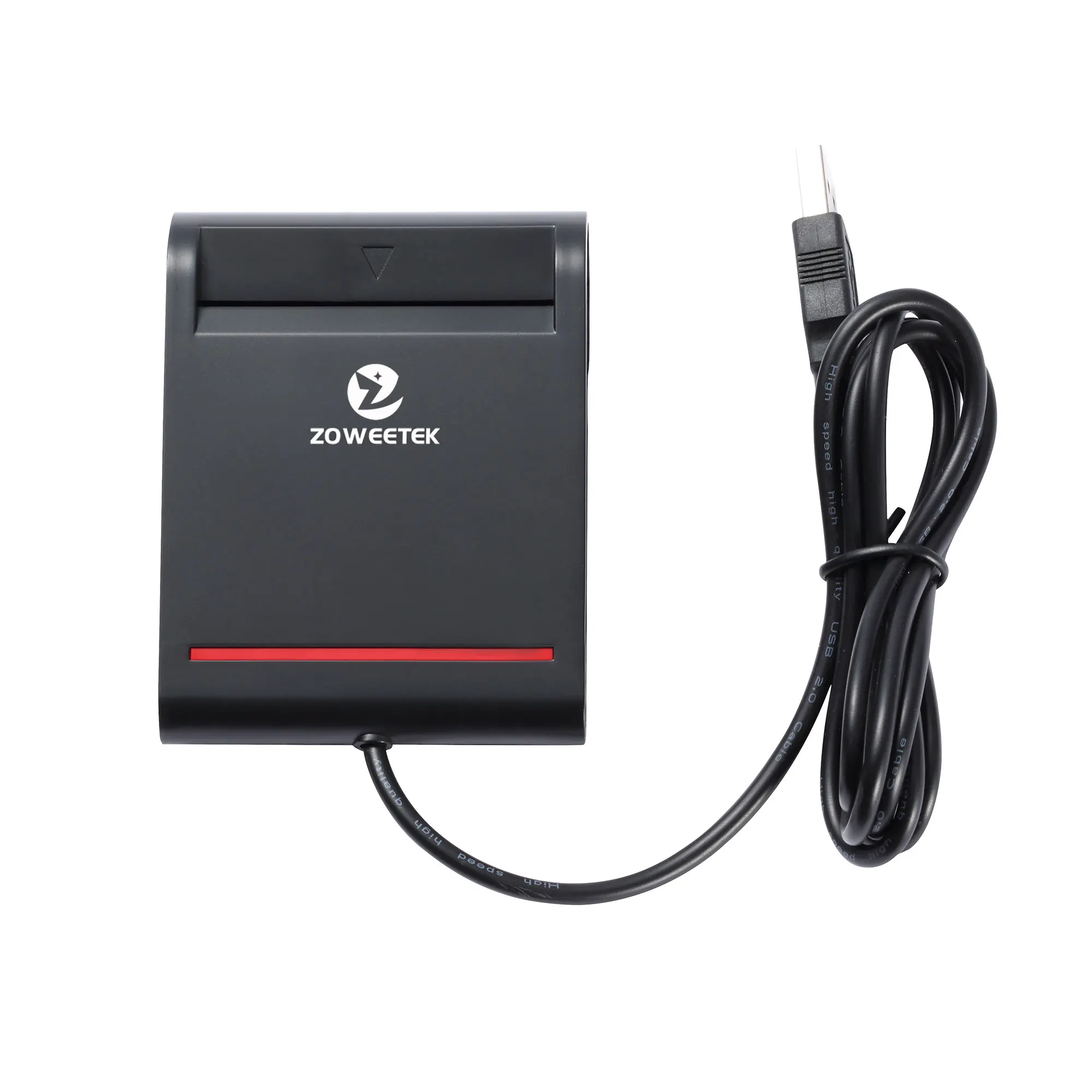 ZOWEETEK ZW-12026-2 Single Smart Card Reader Multi-Function CAC Card Reader for ISO 7816 EMV Chip Tags SIM/ATM/IC/ID Card