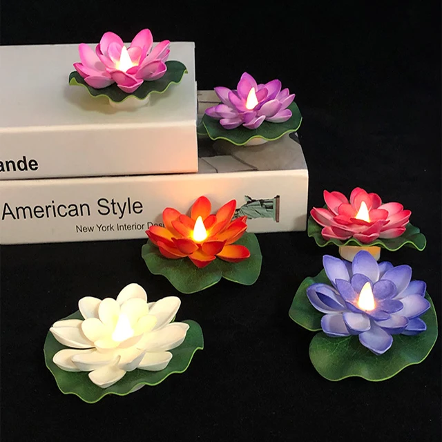Красочный светодиодный плавающий датчик воды EVA Lotus Lantern Рождественский Пасхальный Выпускной Новый год красочные свечи водяной фонарь