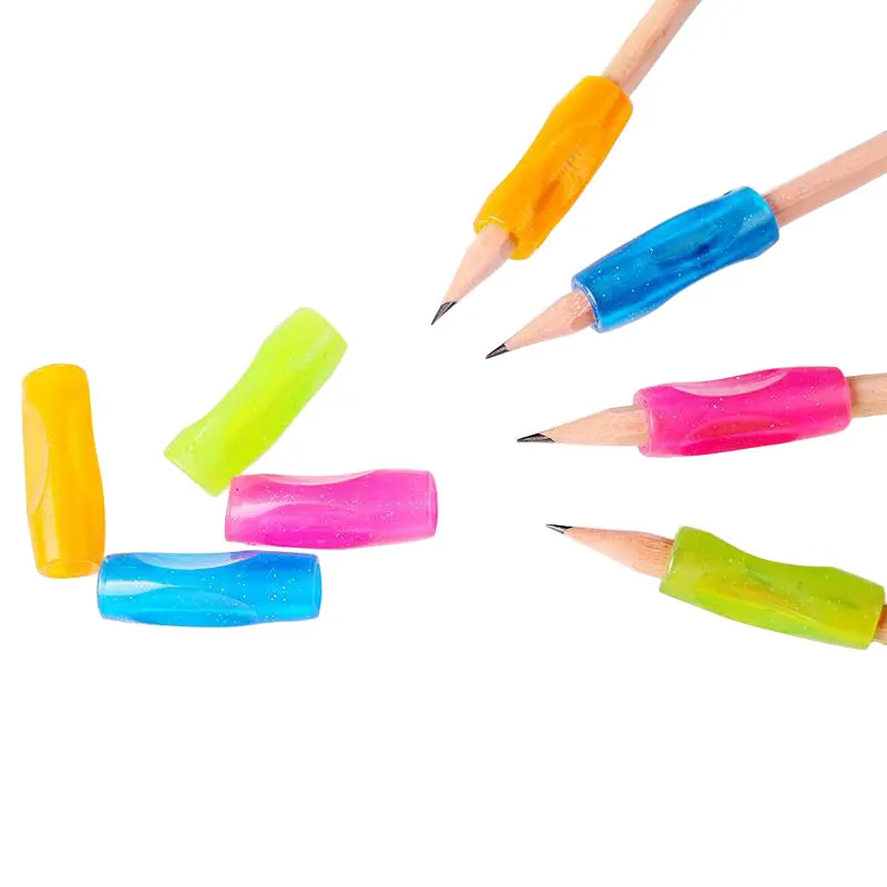 BECOL New Coming Children Writing Training Correction Tool Pens Holding Colorful Flexible Silicone Pencil Aid Grips for Kids