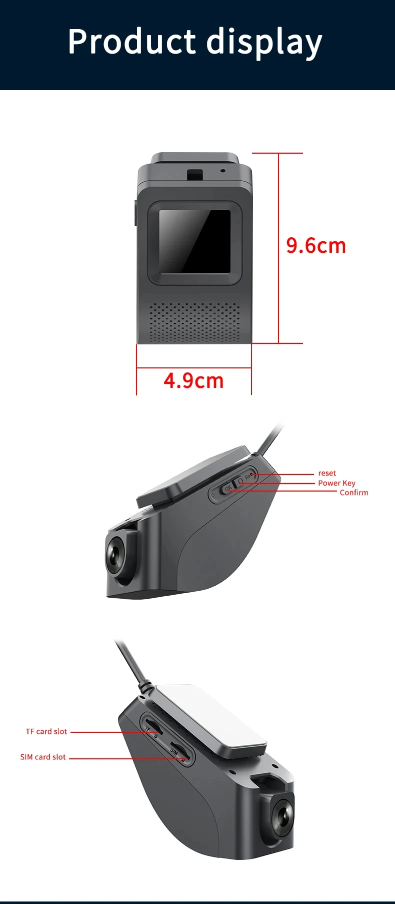 JX19 4g gps division camera 4G remote video AI dashcam with sim card gps tracker software tracking platform