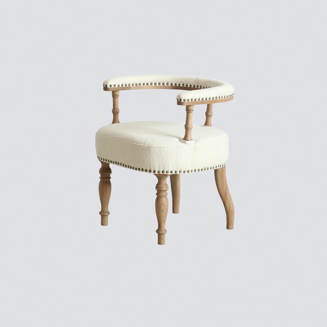 NS FURNITURE living room chairs French style fabric casual chair sofa garden outdoor courtyard leisure decorative rivet boucle