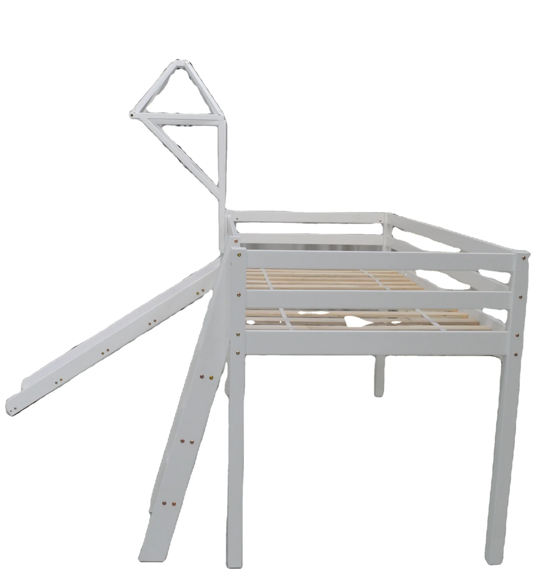 
Solid wood children bunk bed Mid sleeper Bed with castle 