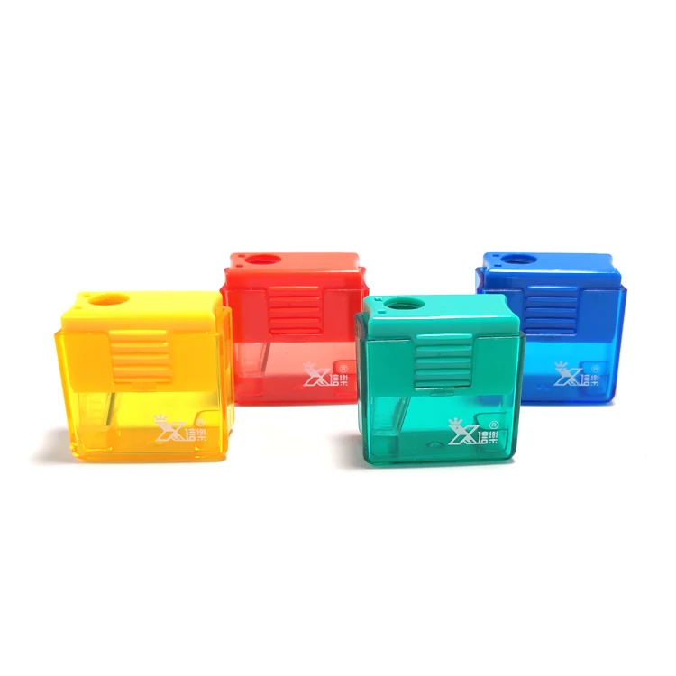 XINLE School Supplies Wholesale Taille Crayons Custom logo Print square Manual Mini Pencil Sharpener Set Student Stationery