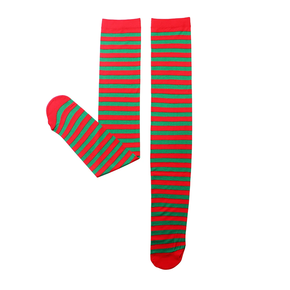 Необычный дизайн мода Радуга цветные полоски девушка чулки