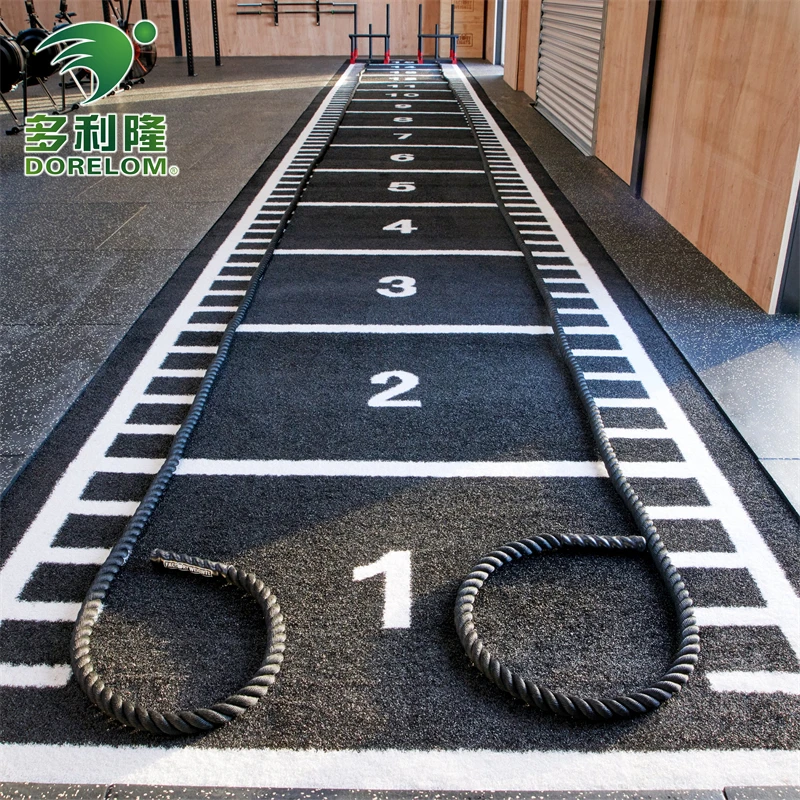Dorelom High density 63000 10mm 12mm 15mm thick gym turf track professional green sled track turf flooring for gym