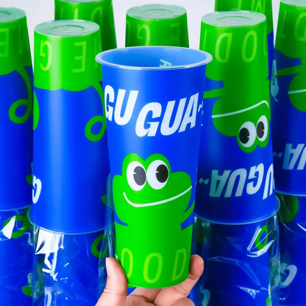 Custom Logo Disposable Plastic Cup Frosted Transparent Thickened Inner Membrane for Paste for Milk Tea Coffee Drink Use Made PP