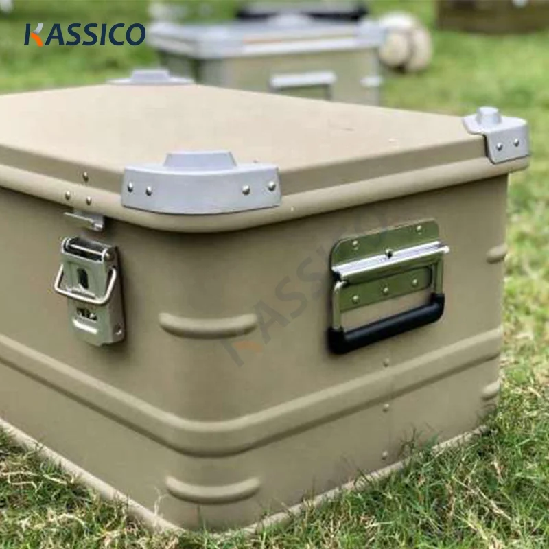 KASSICO Outdoor Aluminum Trunk Cargo Box Car Traveling Camping Adventure Storage Case