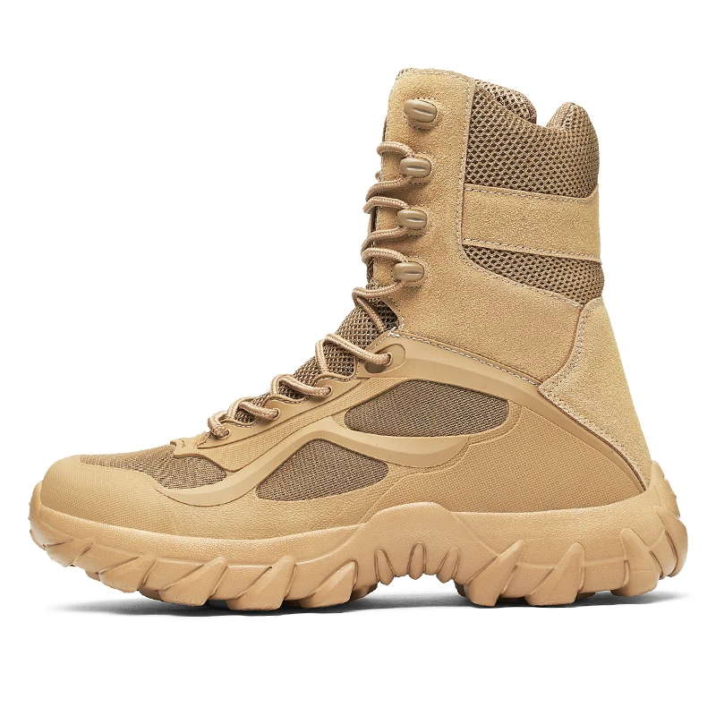 Factory Outlet Middle East Black Sand Colors Long High Cut Top Quality Tactical Combat Boots Cleats Zapatos para Combat