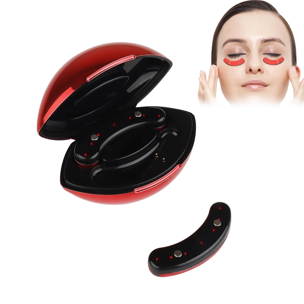 Synogal new arrival hand free smart microcurrent red LED light therapy eye bag removal anti-wrinkle eye beauty device