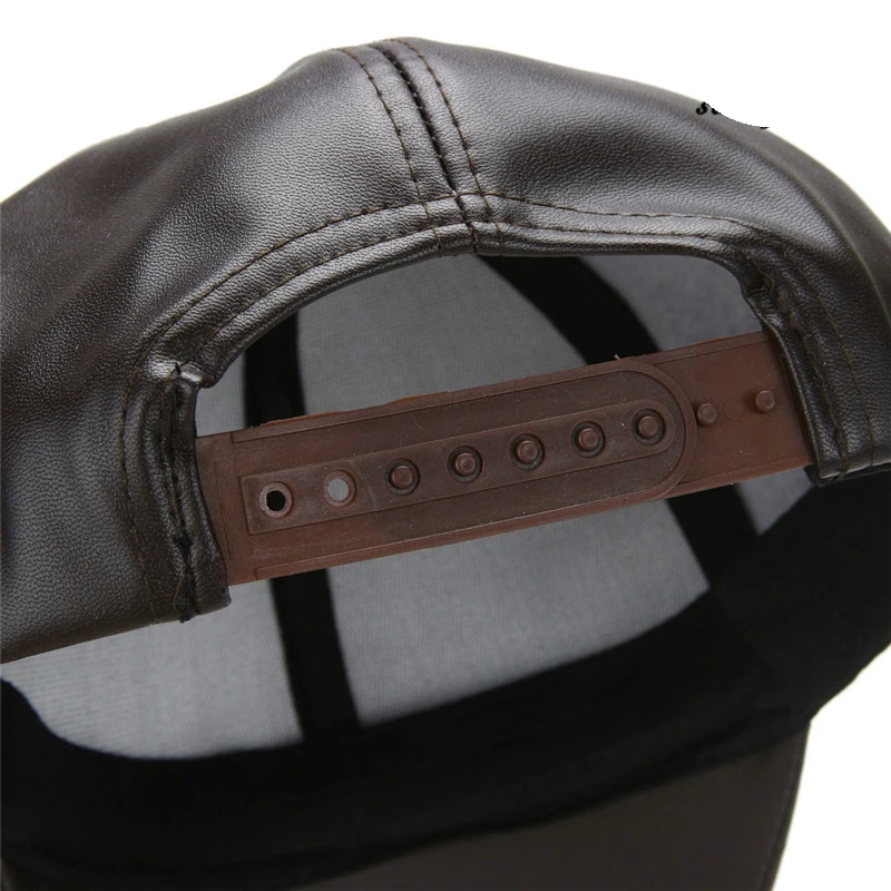 Unisex Men Women pu Leather Baseball Cap Snapback Outdoor Sport Adjustable Fashionable Hat