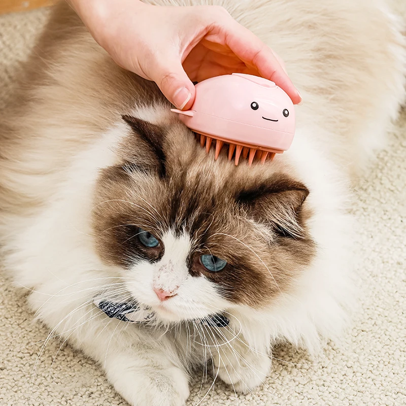 New Cute shape Loosse Hair cat and Dog Removing Tangled steamy brush Pet Brushes Self Cleaning Steam Cat Brush