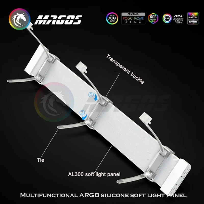 RGB 8PIN/24PIN PSU Удлинительный шнур крышка провода GPU удлинитель кабеля освещение стример Радуга Неон VGA