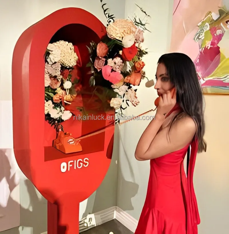 Creative Wedding Party Decoration Props Guestbook Stand Booth Box Red Telephone Floor Placement Table