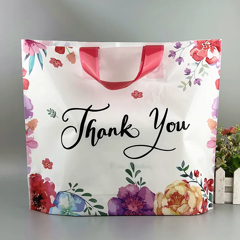 Hot Sale Durable Heavy Duty Shopping Bag Plastic For Shop Packaging Loop Handle Bag Printing Thank You Bag