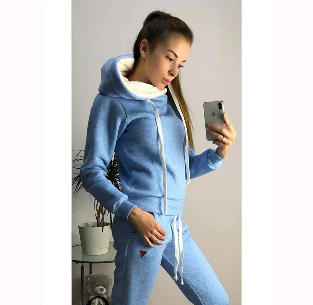  Женский спортивный костюм из 2 предметов толстовка с