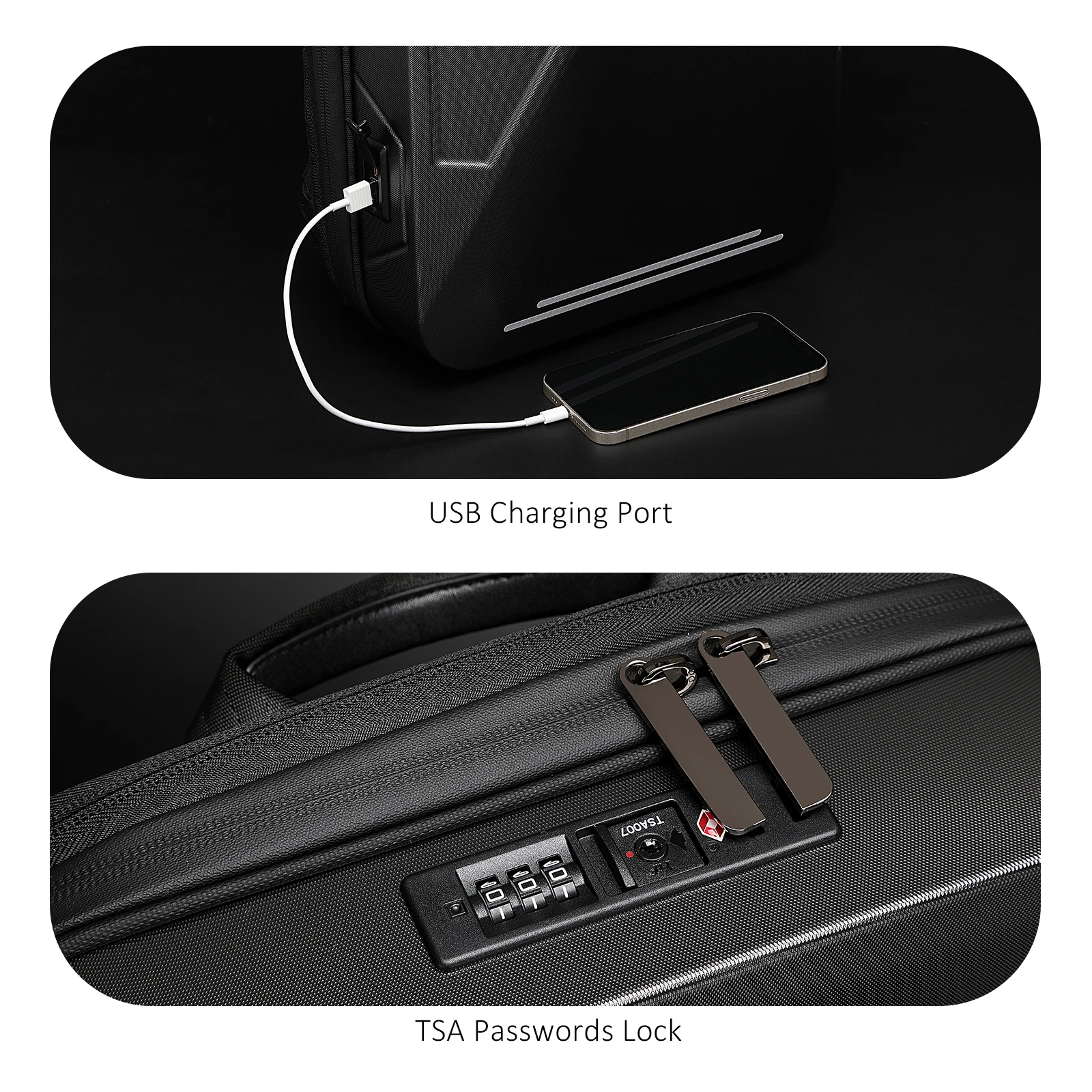 17 inch Laptop Backpack Expandable Travel Backpack Anti Theft TSA Lock Waterproof With USB Charing Port Schoolbag