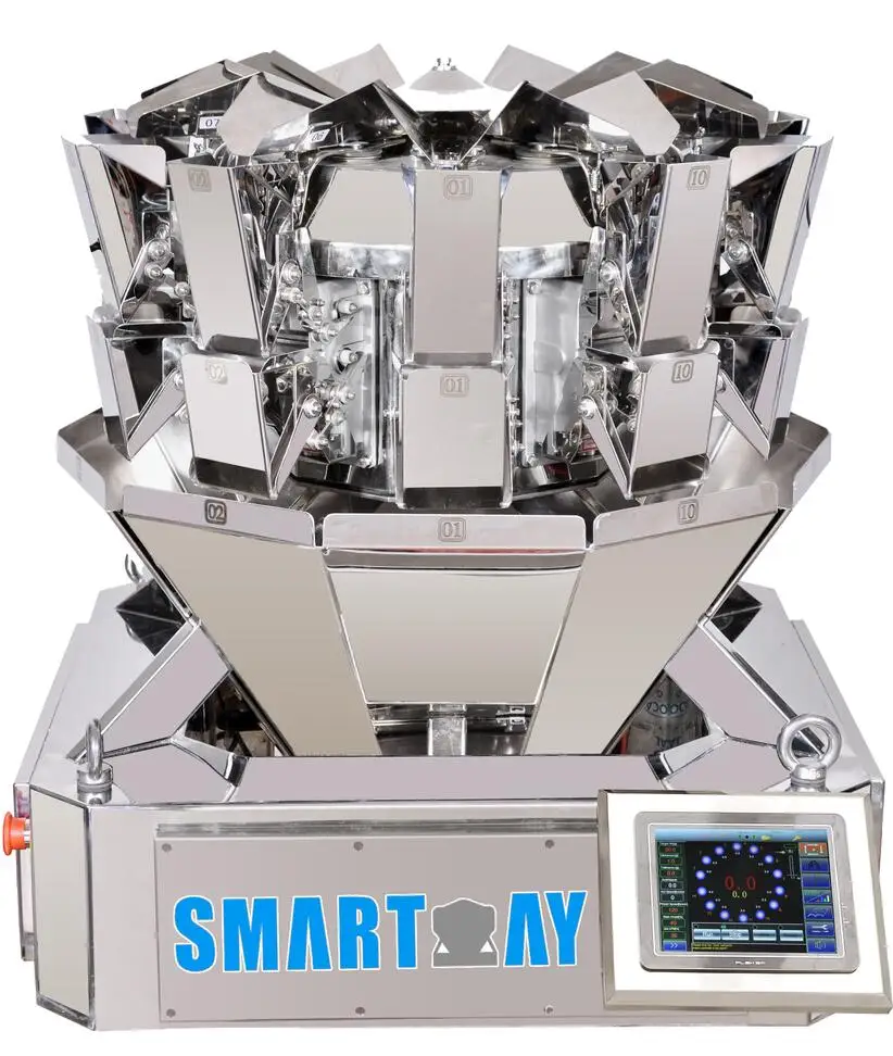 Ip65 waterproof food grade mix salad packaging machine with multihead weigher