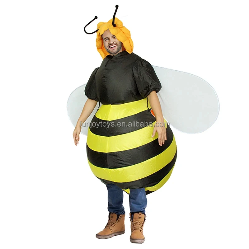 Cute Bee Inflatable Costume Funny Blow up Costumes for Halloween Animal Cosplay Clothing