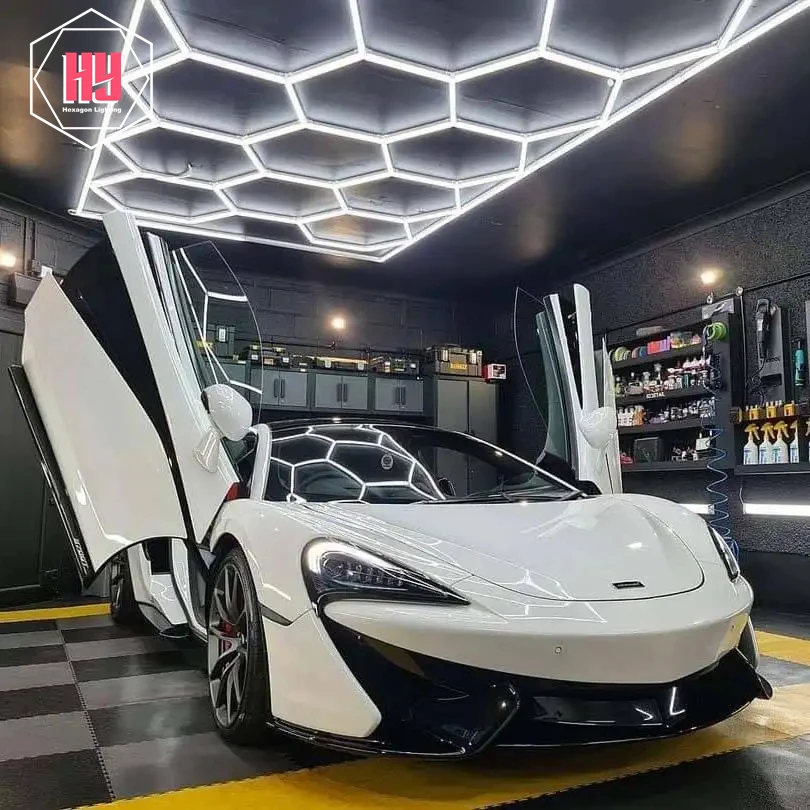 Scarcity Sgcb Interior Inspection Auto Car Tunnel Detailing Lights Hand Work Led Linear Hexagon Ceiling Detailing Light