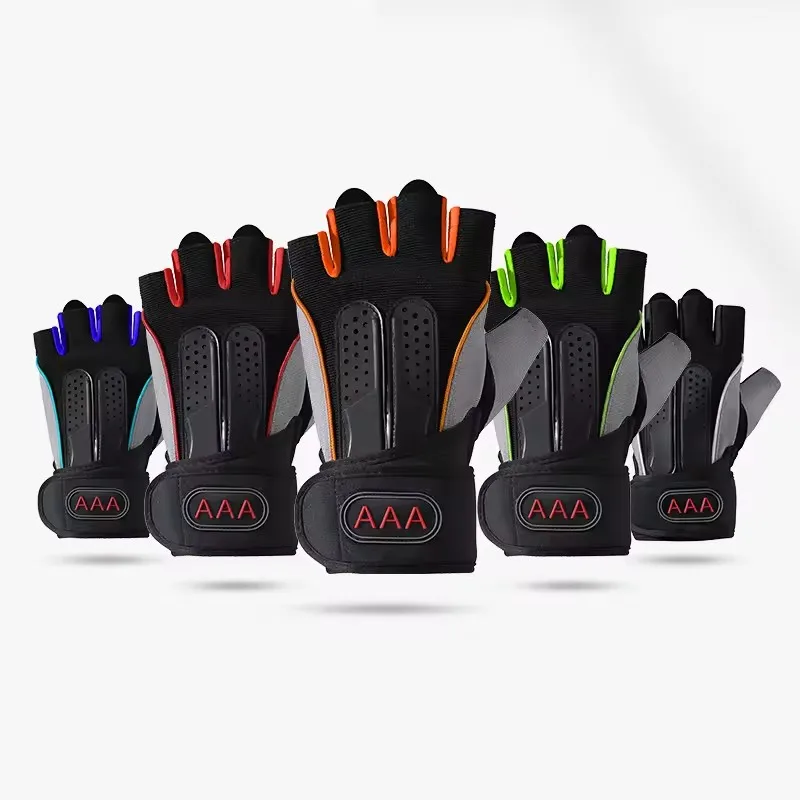 High quality weightlifting exercise cheap custom anti-slip sports fitness half finger gloves for couple