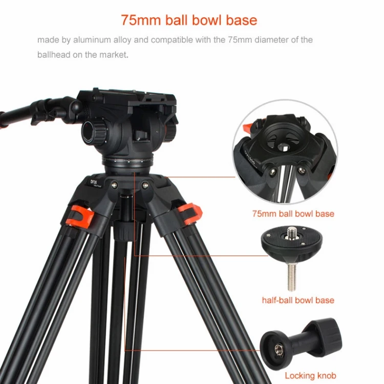 Coman new design 75MM ball bowl base  professional fluid ball head for video tripod Q7 dslr camera