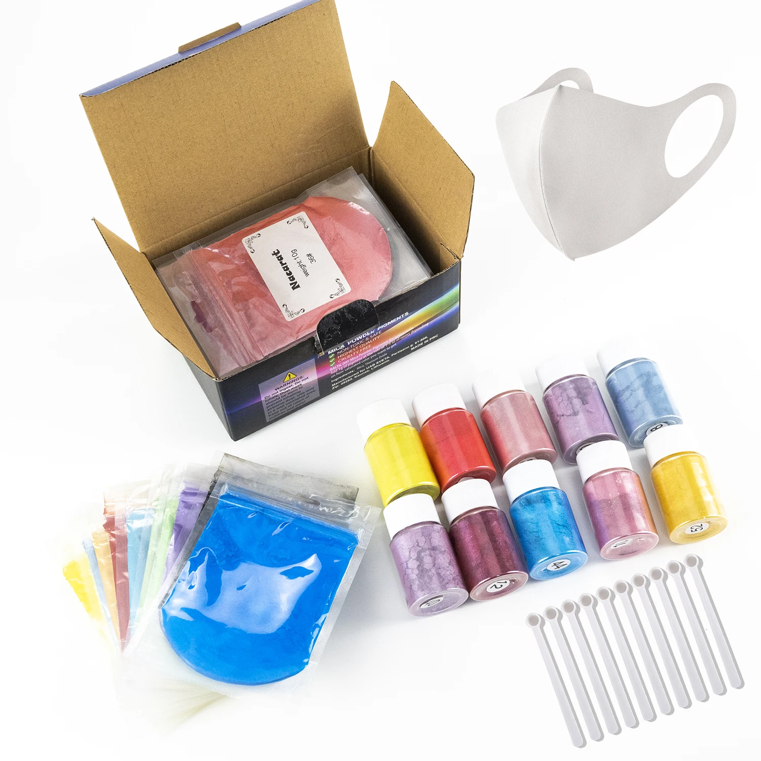 
High quality low cost natural mica powder pearl pigment DIY Slime Crystal Mud Gift Set 