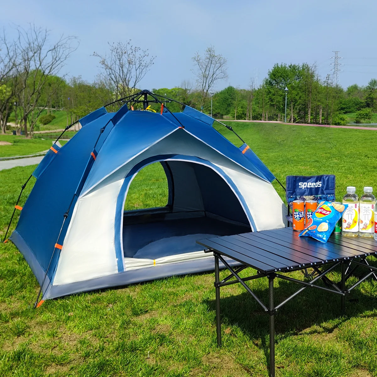 Discount Camping Equipment Light Canvas Automatic Folding Pop Up Tent Outdoor Camping Tent Waterproof for Hiking Pinic Travel