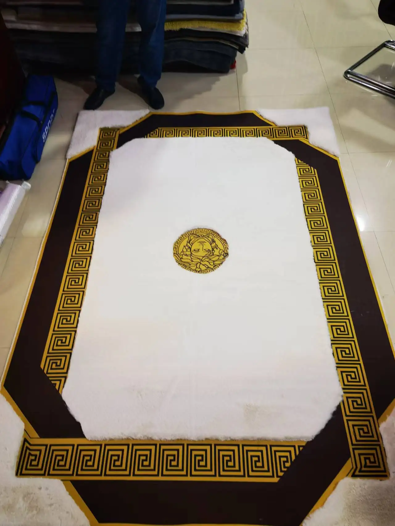 Moroccan White Fluffy Beni Ourain Hand Knotted Rug Woolen Custom New Rug Natural Fibers Carpet