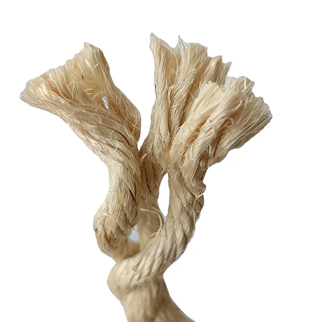 6mm-44mm 3 strand blanched sisal rope used for scratching posts for cats