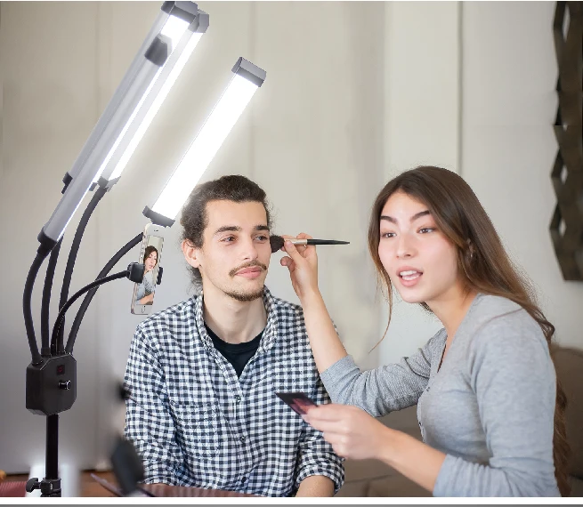 Fill Light LED 4 Arms Light with Tripod Stand Makeup Live Youtube Video Photography Eyelash Tattoo 4 Light