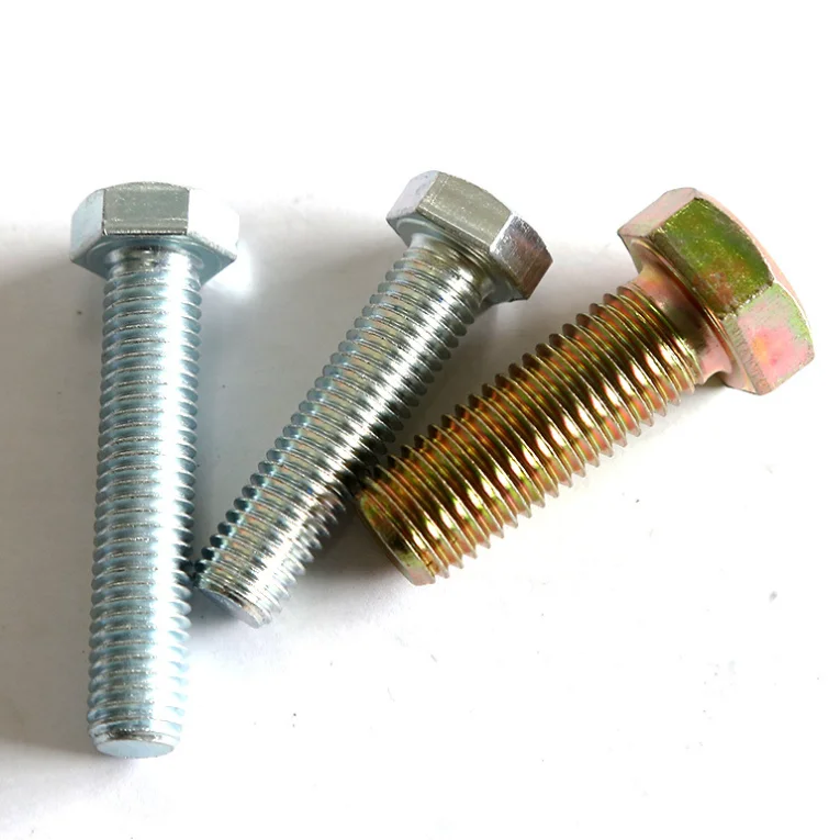DIN933 DIN931 Stainless steel Hot Dip Galvanized 8.8 12.9 Grade Hexagon Full Half Thread Bolt With Nut Left Hand  Thread Custom