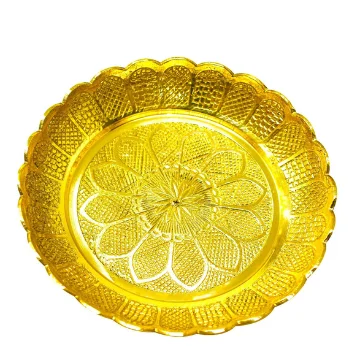Export Wholesale  High Quality Home Kitchen Custom Cooking Pot Brass Plate Handcrafted, Sweet Plate. Brass Plate Diameter 6 Inch