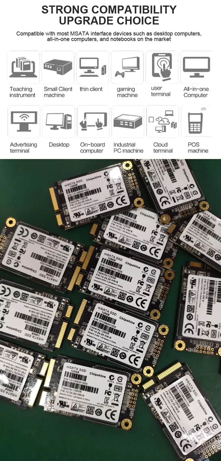 JINFLY Chip Manufacturer CE ROHS FCC Mini Msata SSD 128 GB 256G Hard Drive Msata SSD 512GB 1TB For Laptops