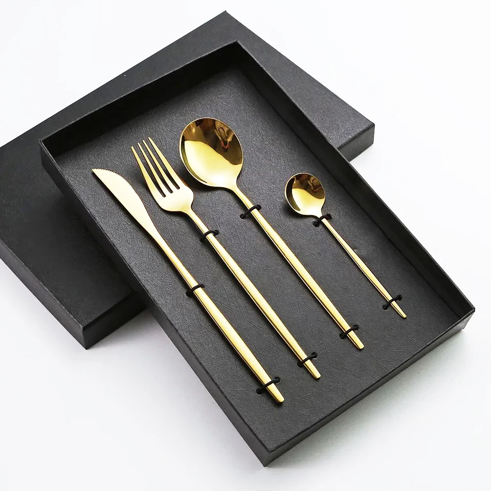 Unique Design gold clutery 304 Gold Flatware 304 Stainless Steel Gold Silverware Geschirr Set Flatware Sets